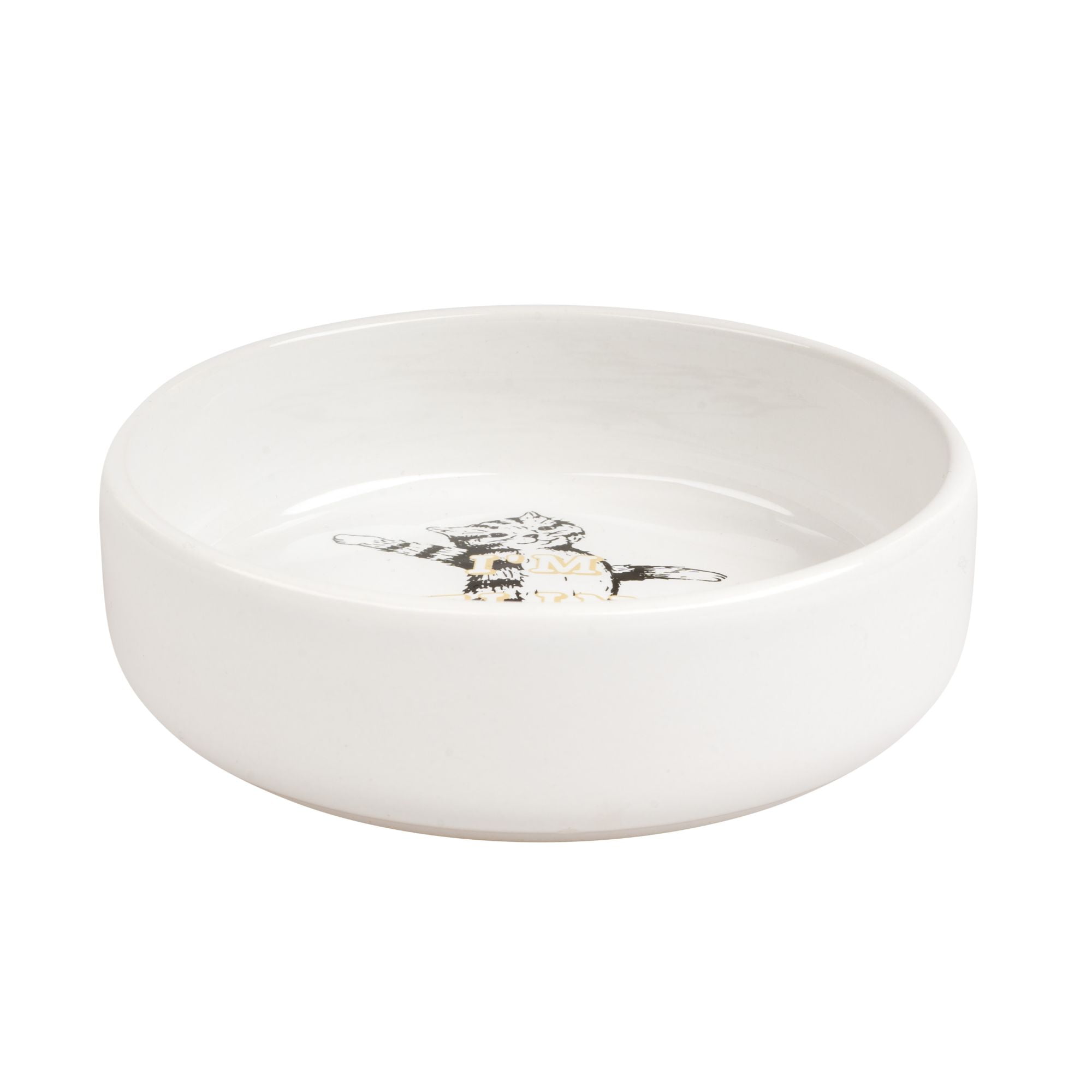 Harry Barker I'm Feline Good Ceramic Cat Bowl, White, O/S