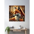 thumbnail image 2 of Fox Autumn Glade Poster Wall Art, Modern Wall Decor For Living Room Bedroom, 16x24 UNFRAMED, 2 of 3