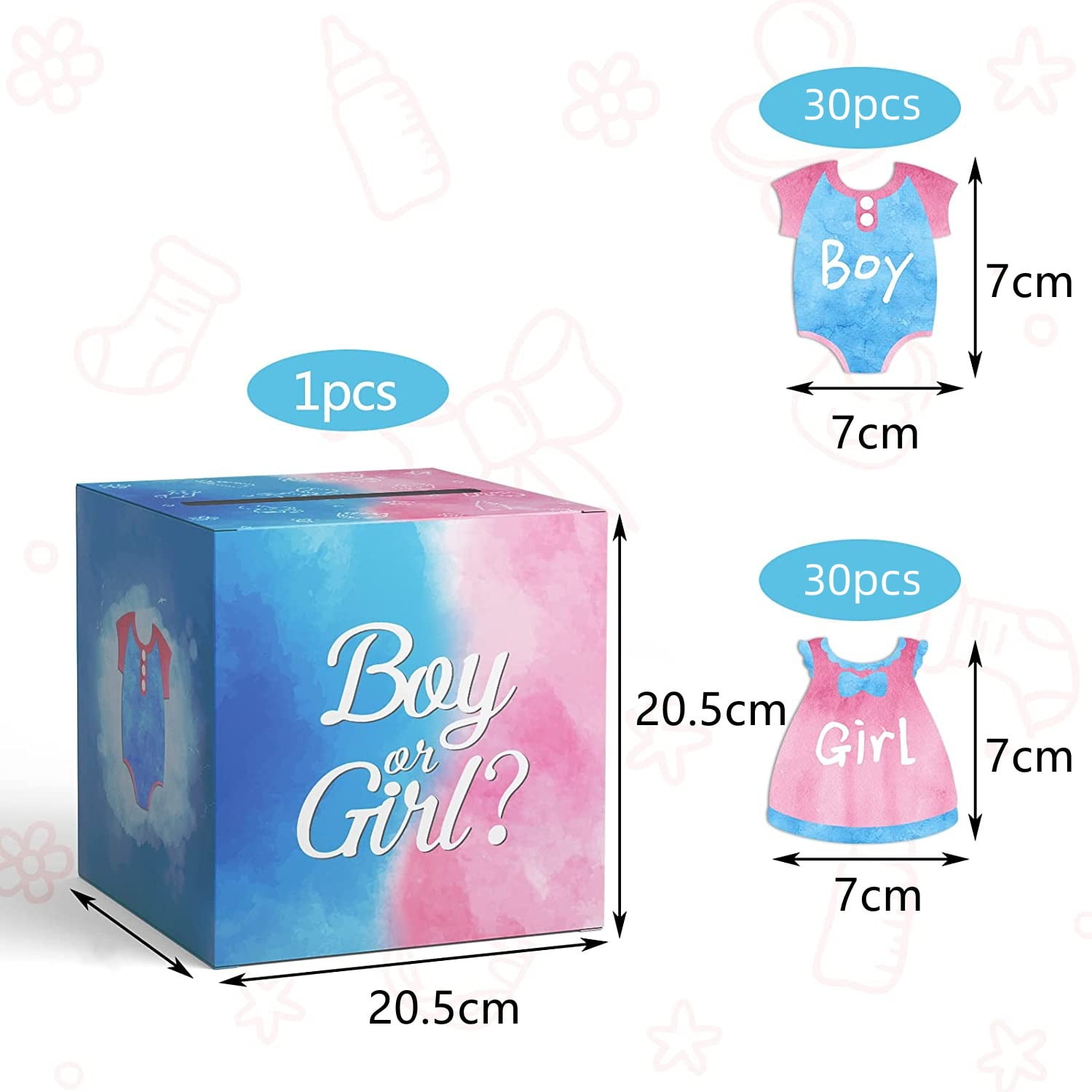 Baby Gender Reveal Ballot Box Gender Voting Game For Boys And Girls Baby Shower Games Party Decorations