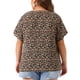 thumbnail image 3 of Blusas de mujer de tallas grandes Agnes Orinda, camisas de botones con flores, tops de cuello en V, blusa casual de manga con volantes 3X negra, 3 of 6