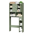 thumbnail image 7 of Walsunny Over the Toilet Storage Cabinets with Doors Side Shelves Toilet Paper Holder Stand Organizer Shelf Rack Space Saver above behind Toilet Freestanding for Bathroom Restroom Laundry Green, 7 of 7