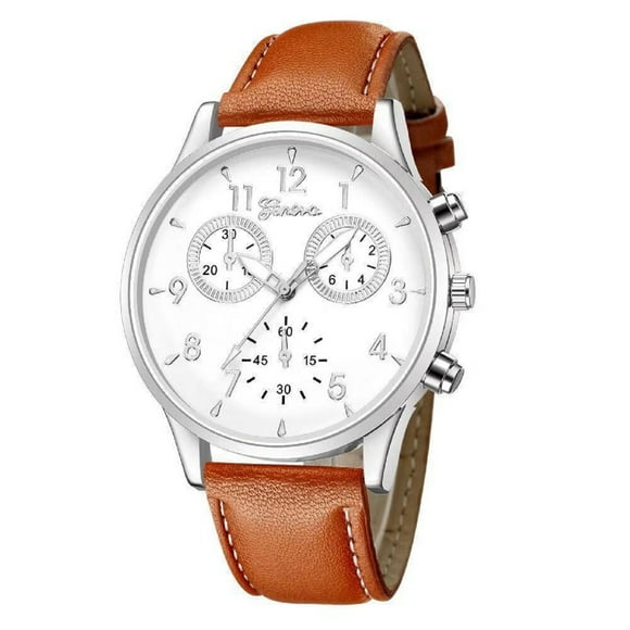 EGNMCR Men's Quartz Watch Fashion Men's Leather Military Casual Analog Quartz Wrist Watch Business Watches Quartz watch