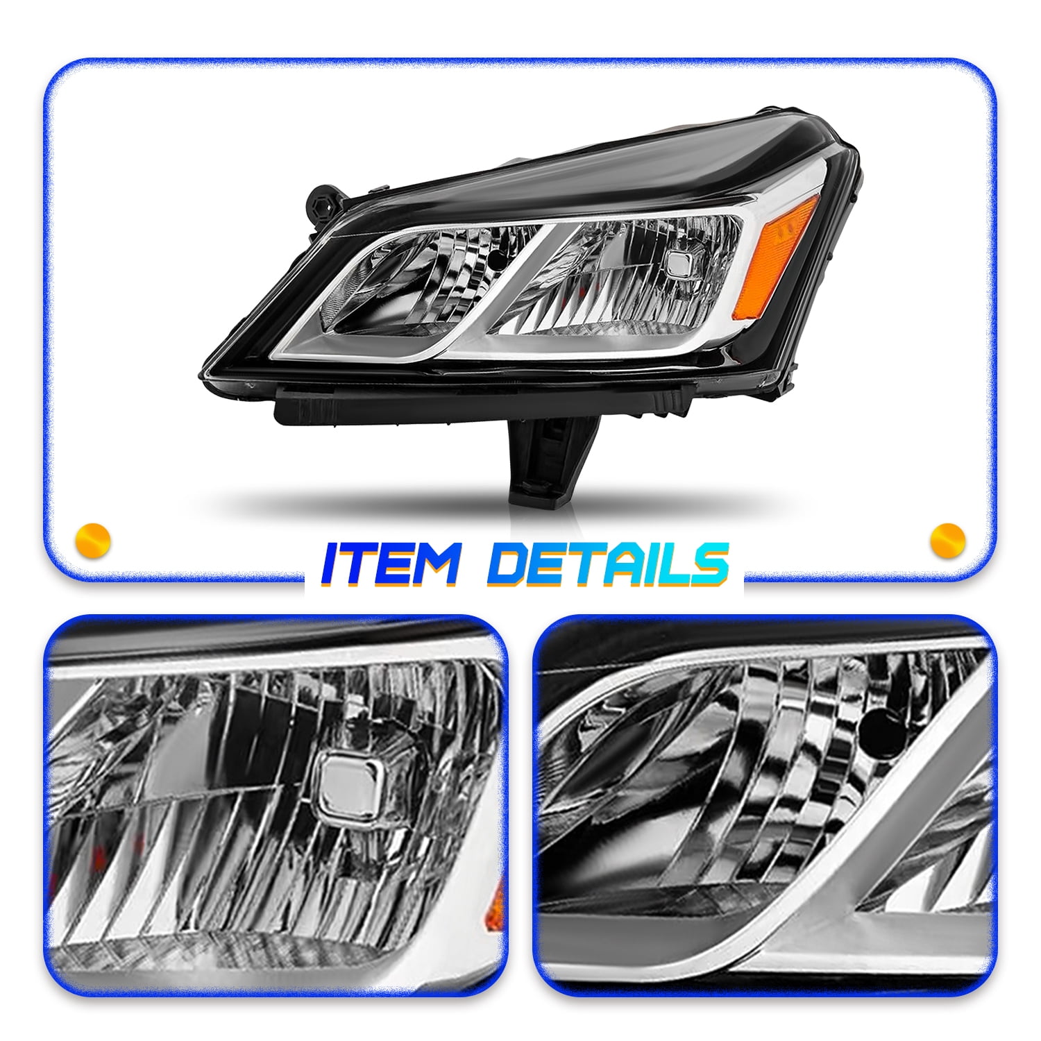 Headlights For 2013-2017 Chevy Chevrolet Traverse Left Driver Side Headlamps