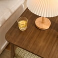 thumbnail image 3 of 23" Mid-Century Side Table with Woven Shelf, Boho Side Table with Storage, Bedside Tables, Small Side Table for Living Room Couch Bedroom Patio, 3 of 6