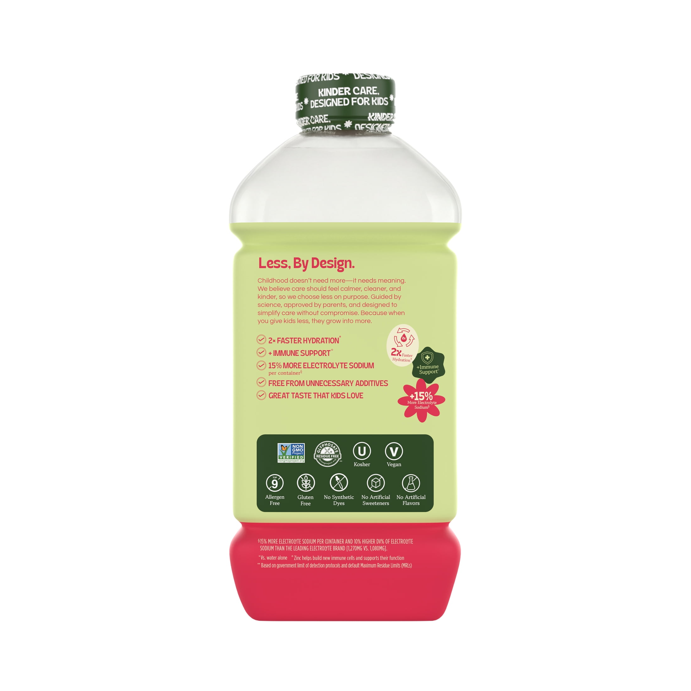 Kinderfarms KinderLyte Natural Ready-to-Drink Electrolyte Solution, Watermelon Citrus, 33.8 fl oz Bottle