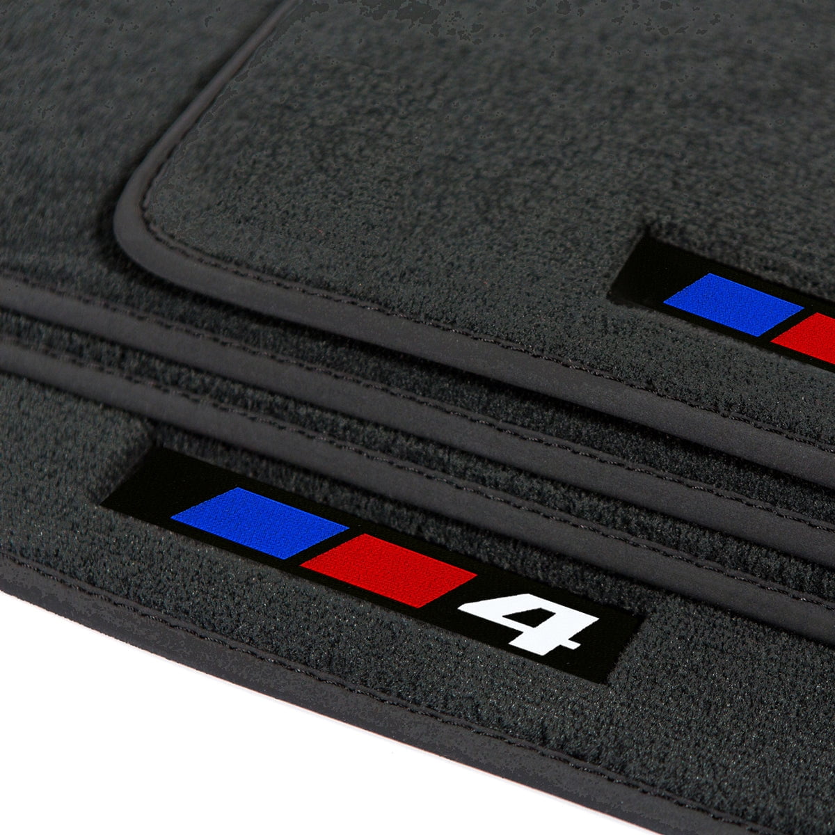 BMW 4Series Floor Mats Coupe G22 G82 Black 4 Logo