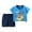 B0747-Blue, variant on NIEWTR Toddler Baby Boy Girls Summer T Shirt Elastic Waist Pockets Elastic Shorts Set 2 Piece Outfit Cartoon Print Summer Pjs For 18-24 Months 5t 6t Children's Day Gift 2PCS Set ,7-8 Years