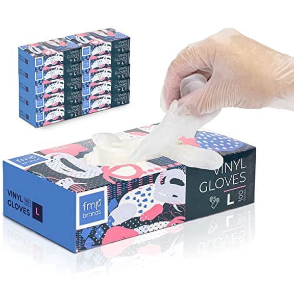 Fit Meal Prep 1000 Pack Disposable Latex Free Large Vinyl Food Prep Gloves - Powder Free, Ideal for Kitchen, Bathroom, Household, Gardening