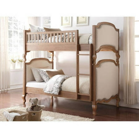 Charlton Twin Over Twin Wood and Upholstered Bunk Bed