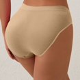 thumbnail image 4 of Lunuaoe Women's Seamless Cotton Bikini Briefs, Low-Mid Waist Solid Color Underwear, Thin Breathable Panties, 4 of 5