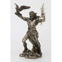 Veronese Design 8 1/2 Inch Greek God Zeus Thunderbolt Strike Cold Cast Resin Antique Bronze Finish Statue Home Decor