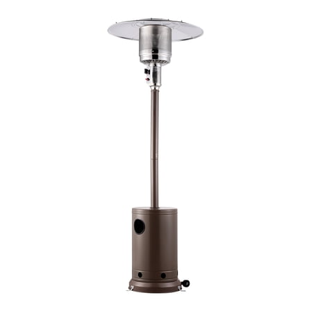 KFFKFF Outdoor Propane Patio Heater, 50000BTU with Hammered Finish, Round Table Design, Durable Metal Burner, Wheels for Mobility, Ideal for Patio, Backyard, Garden, and Gatherings, Bronze