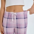 thumbnail image 3 of HEARNICE Women's Pajama Pants, Soft Long Casual Pajama Lounge Bottoms, Knit Sleep Pants with Pockets(PINK PURPLE PLAID, M), 3 of 6