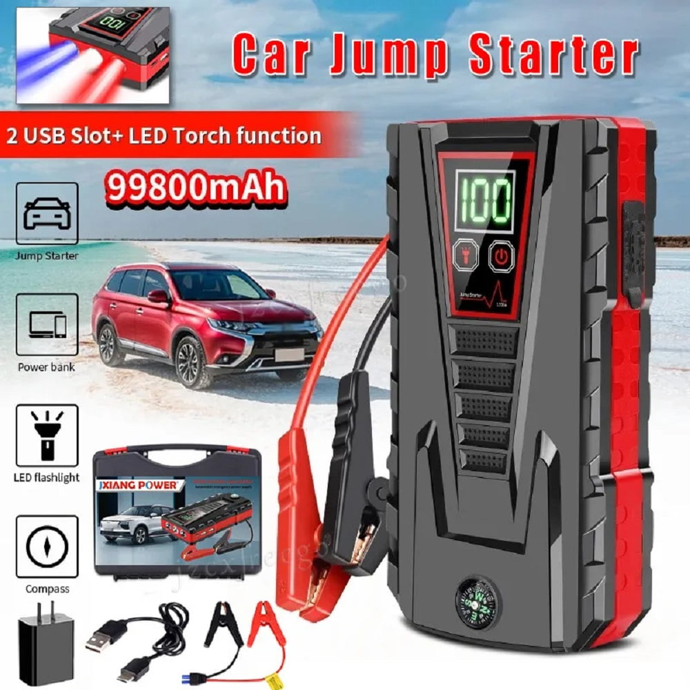 Portable Car Jump Starter 5000A Peak 99800mAh Battery Jump Starter(for All Gas or Diesel Engine) Charger Booster Powerbank Car, Portable Power Bank Charger with LED Light Powerful