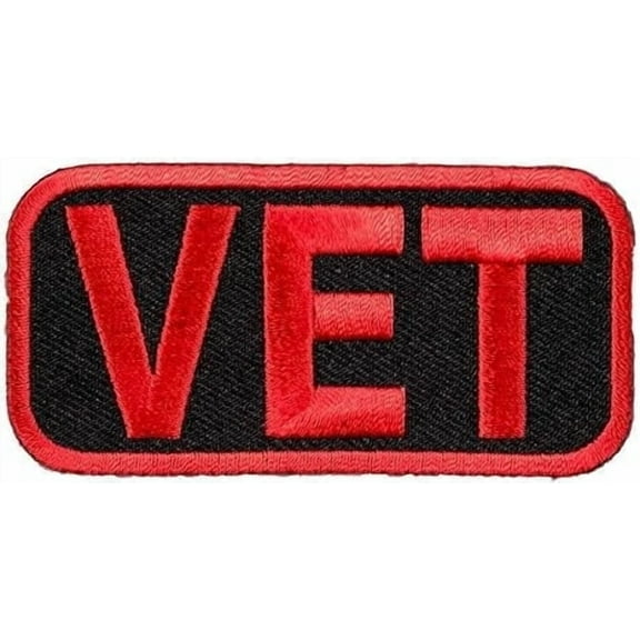Red And Black Vet Patch, Military Veterans Patches