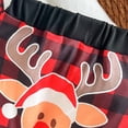 thumbnail image 5 of mgoYE My 1st Christmas Oufit Christmas Baby Boy Outfit Infant Romper Plaid Pants Hat 3Pcs 6-9 Months, 5 of 9