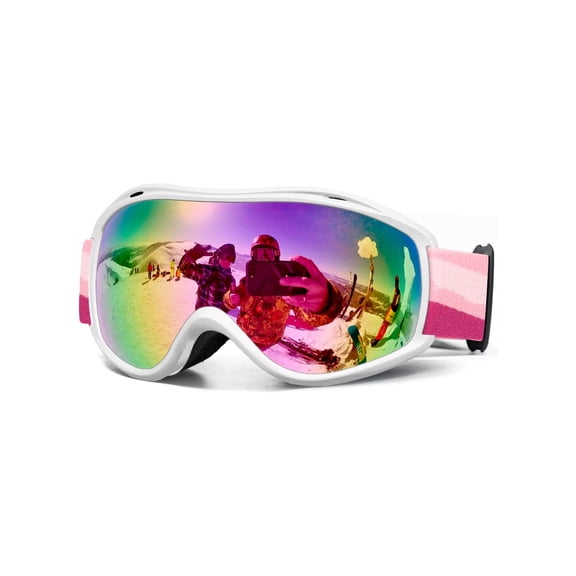 Ski Goggles UV Protection, Anti-Fog Snowboard Goggles OTG