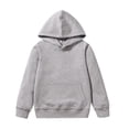 thumbnail image 2 of Tanghaowl Kids Sweatshirts Kids Child Toddler Baby Boys Girls Solid Long Sleeve Patchwork Hooded Sweatshirt Pullover Tops Blouse Outfits Grey 9-11 Years, 2 of 3