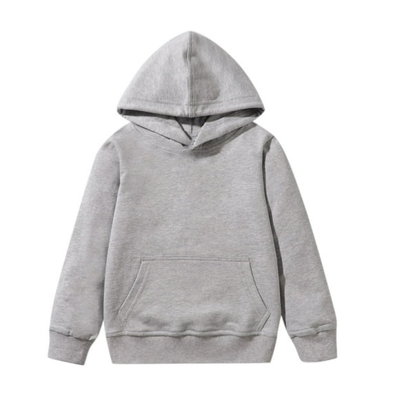Kids Child Toddler Baby Boys Girls Solid Color Long Sleeve Hooded Sweatshirt Pullover Tops Blouse Outfits Clothes,Size:5-6 Years