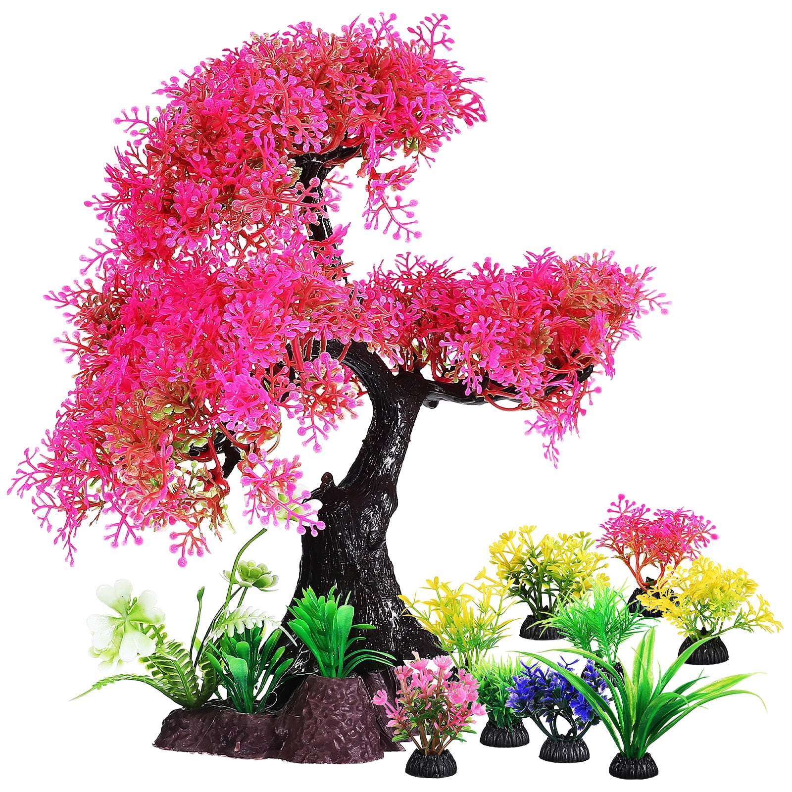 Milisten 10 Pcs Fish Tank Plants Aquarium Plants Plastic Realistic Fish Tank Tree Betta Fish Tank Decor Aquarium Decorations