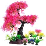 Miangastore 10 Pcs Fish Tank Plants Aquarium Plants Plastic Realistic Fish Tank Tree Betta Fish Tank Decor Aquarium Decorations