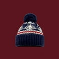 thumbnail image 2 of Santa hats Fair Isle Pattern Knitted Hat For Skiing Windproof Cozy Ear Festive Pullover Design For Outdoor Activities small santa hats, 2 of 3