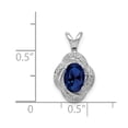 thumbnail image 3 of Sterling Silver Rhodium-plated Diam. & Created Sapphire Pendant QBPD12SEP, 3 of 4