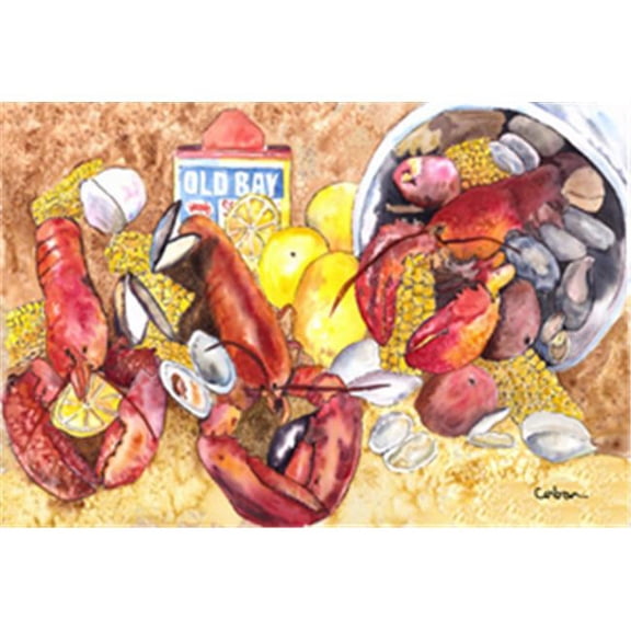 Carolines Treasures  Lobster Lobster Bake With Old Bay Seasonings Fabric Placemat