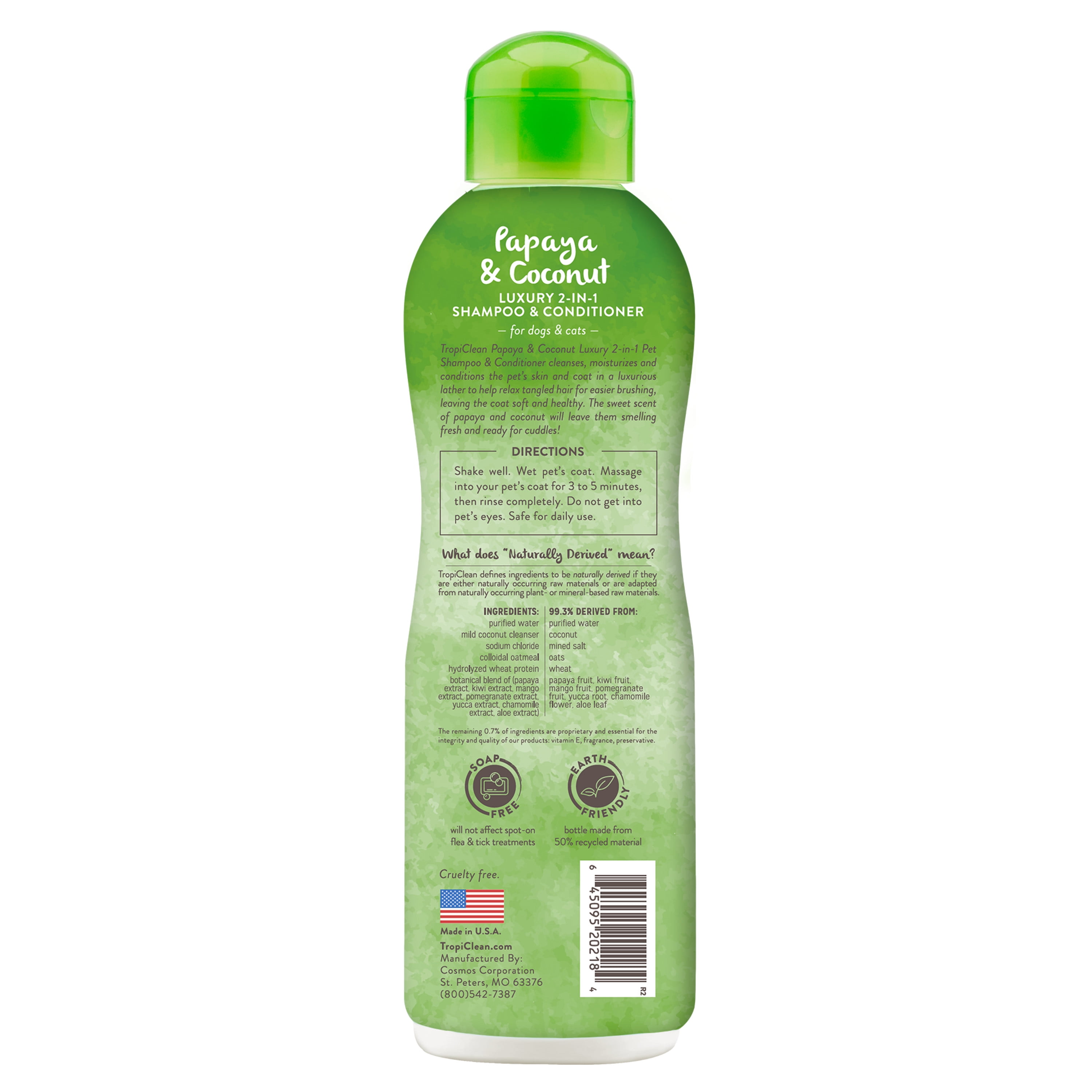tropiclean papaya and coconut pet shampoo