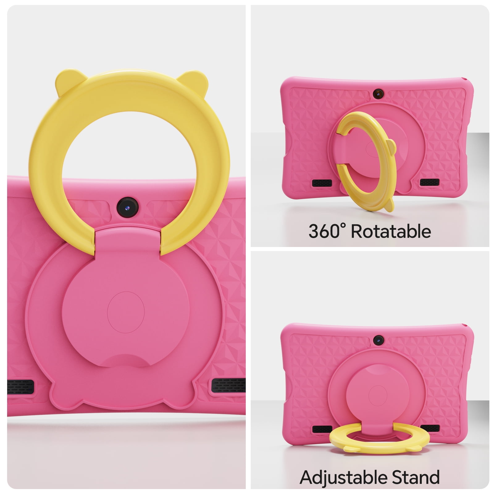 10.1 inch Android 15 Kids Tablets 2025,6GB RAM + 32GB ROM,Parent Control Kids Education Children Tablet with WiFi,Kid-Proof Case,Pink