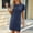 Blue, variant on ZZwxWA Summer Dresses for Women 2025, Womens Solid Crewneck Short Sleeve T-Shirt Dress Loose Beach Vacation Mini Sundress