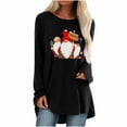 thumbnail image 1 of Tops de cuello redondo transpirables cómodos de manga larga con estampado de moda para mujer Pompotops FGAJ9869, 1 of 1
