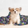 thumbnail image 4 of Pofeuu Purple-Gold Triangles Print Puppy Blanket,Dog Blankets,Pet Blanket Cozy Cat Blankets for Indoor Cats, Fuzzy Pet Blanket for Kitten Doggy Dog Blankets-Large, 4 of 8