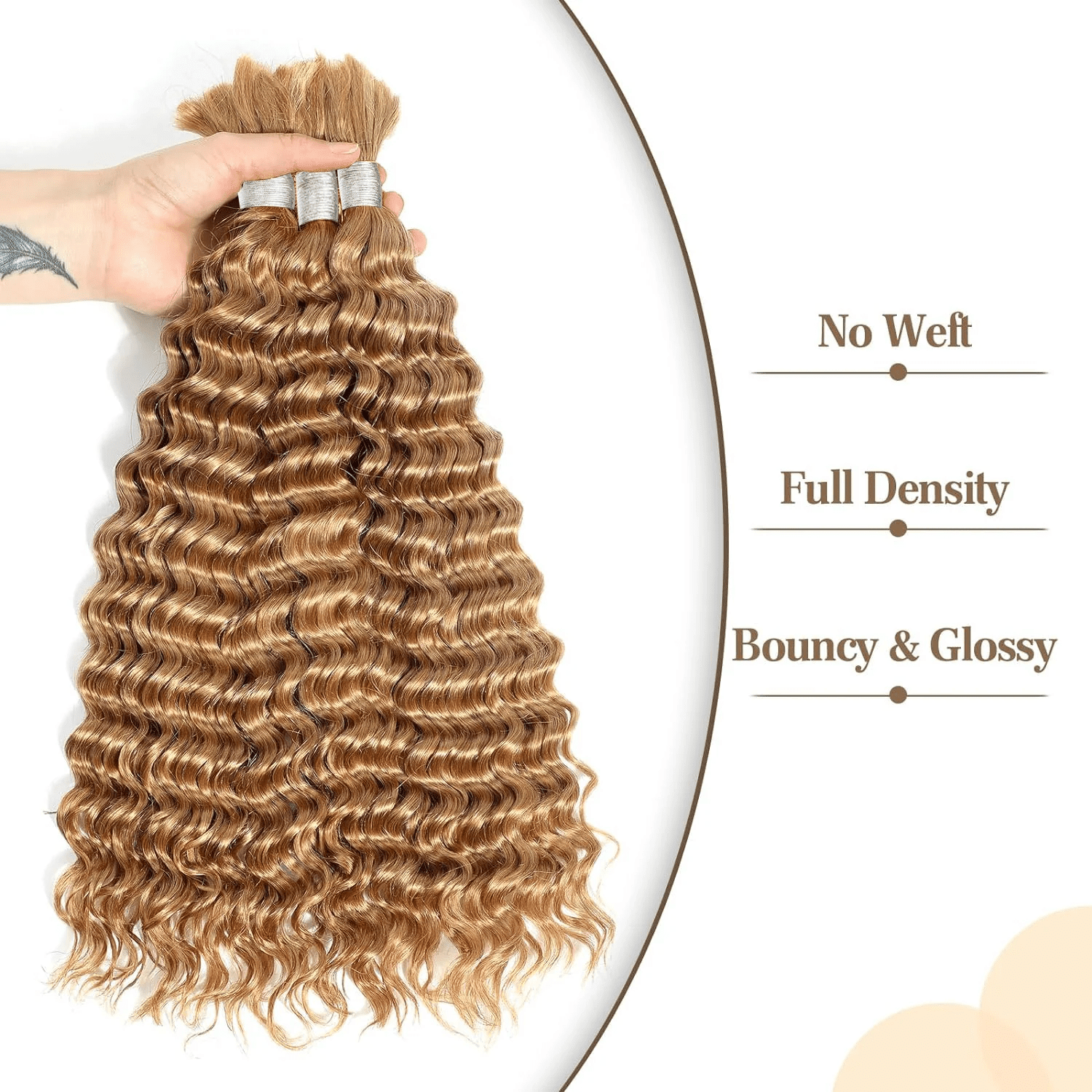 USTAR Brazilian Honey Blond Body Wave Blended Hairs Basic Color #27 Virgin Human Hair 20 Inch for Women