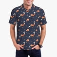 thumbnail image 5 of Yiaed Cartoon FoxPrint Men's Short Sleeve Polo Shirt,Golf Polo for Men Three-Button Golf Shirt Athletic Casual Collared T-Shirt- Large, 5 of 7