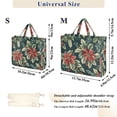thumbnail image 2 of FORMRS Womens Corduroy Tote Bag Crossbody Shoulder Handbag with Pocket, Retro Christmas Poinsettia, 2 of 7