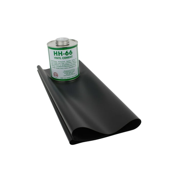 Mytee Products 18oz Black Tarp Vinyl Repair Kit HH66 HH-66 PVC Cement with Brush 32 Ounce Made in USA