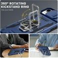 thumbnail image 3 of for iPhone 14 Case & iPhone 13 Case with Camera Cover Slide, Built-in 360° Rotating Kickstand & Tempered Glass Screen Protector Shockproof Case for iPhone 14 & iPhone 13 6.1 inch, Navy Blue, 3 of 14
