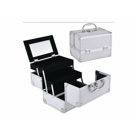 Maletín Cosmetiquera Profesional Aluminio Portátil Xtellar plateado