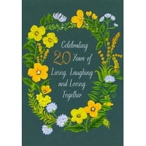 Designer Greetings Living, Laughing and Loving Together 20th: Twentieth Wedding Anniversary Congratulations Card for Couple