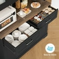 thumbnail image 4 of Homfa 71'' Tall 2 Drawer Kitchen Pantry Buffet Hutch, 4 Door Freestanding Cupboard Storage Cabinet, Black, 4 of 7