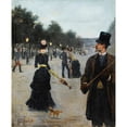 thumbnail image 3 of Louis Abel-Truchet 12x14 Black Modern Framed Museum Art Print Titled - Elegants Wandering in Paris, 3 of 5