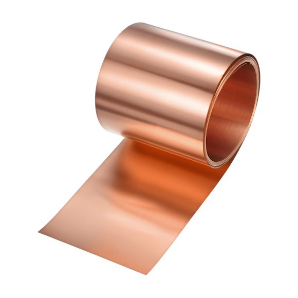 Rollo de lámina de cobre Uxcell, 2000 x 100 x 0.15mm/ 6.56ft x 3.9" x 0.006" Rollo de lámina de cobre para reparación del hogar/DIY