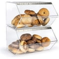 thumbnail image 3 of Clear Pastry Display Case For Bagels And Other Baked Goods, Clear, Stackable, With A Hinged Door (BGL16ST), 3 of 4