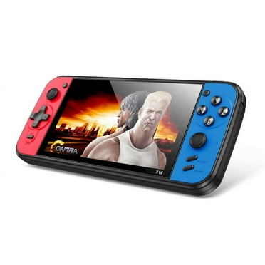 HD PSP Handheld Game Machine X16, 8GB RAM, 6.5 inch Screen, Preinstalled Games 3000 , Red & Blue