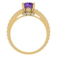 thumbnail image 4 of Solitaire with Accents Engagement Ring for Women - 1.465ct Natural Amethyst in 14K Yellow Gold Promise Ring, 4 of 6