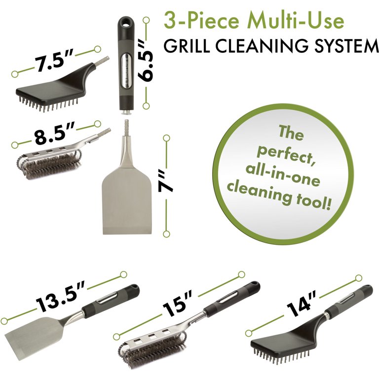 3-Piece Multi-Use Grill Cleaning System 