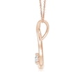 thumbnail image 2 of ANGARA Natural Infinity Twist Diamond Pendant in 14K Rose Gold for Women (Size-3.8mm| Color-H| Clarity-SI2) | April Birthstone, Anniversary, Jewelry Gift for Women | Natural Diamond Necklace, 2 of 9