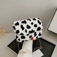 thumbnail image 4 of Bolso de hombro informal de felpa de Color sólido para mujer Ehuebsd bandolera pequeña cuadrada de viaje con cadena Simple novedad Otoño e Invierno, 4 of 7