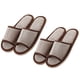 thumbnail image 1 of 2 pares de zapatillas de verano de 29 cm con fondo anti EVA, de lino y algodón, para el hogar del hotel (café), 1 of 5